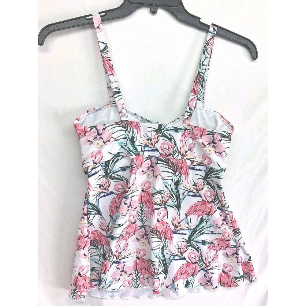 Flamingo Orchid Tankini Top Athleisure Swim Women Med